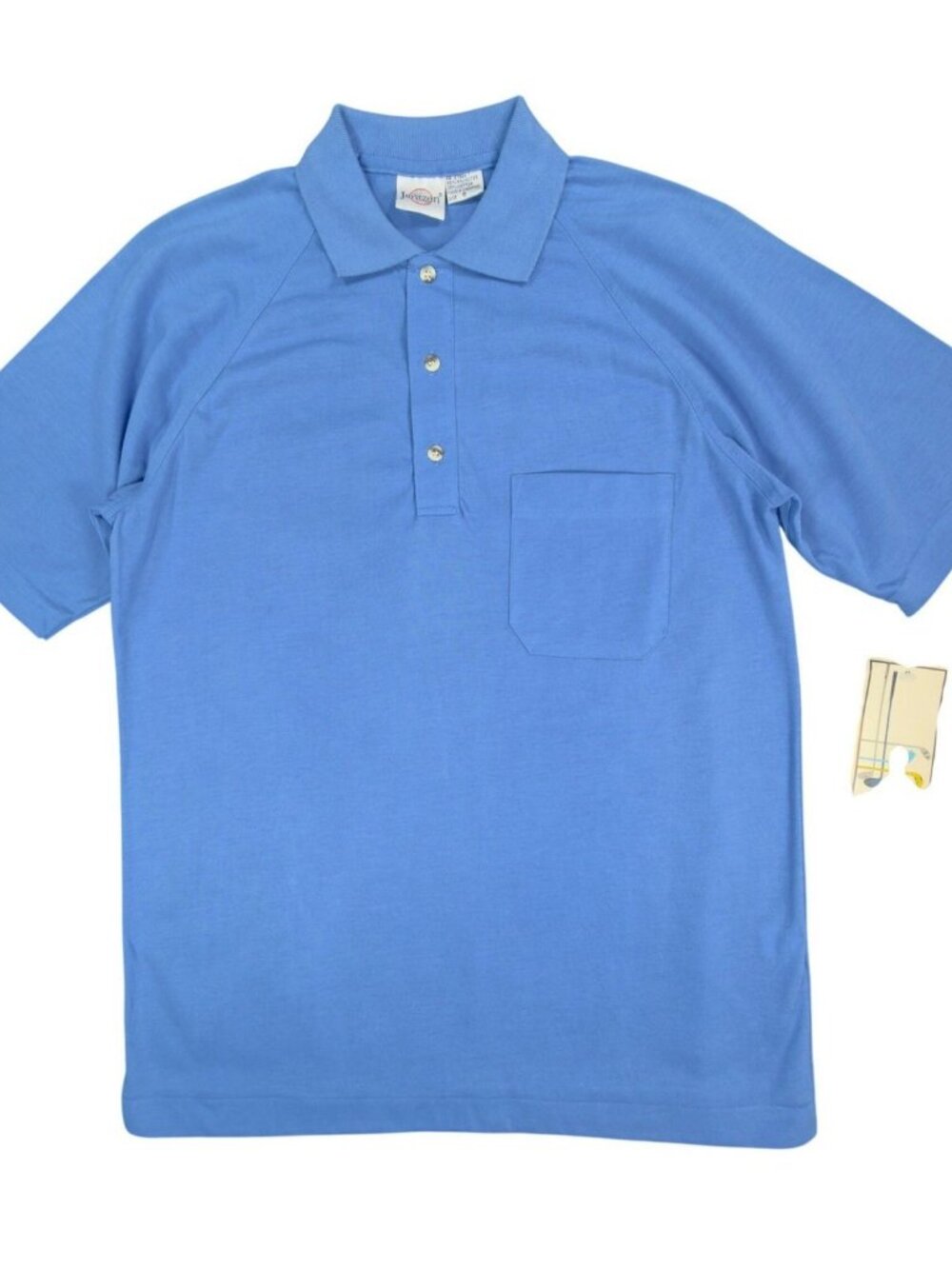 Jantzen Polo Shirt Mens Small Blue Poly Cotton Golf Deadstock NWT 2M506